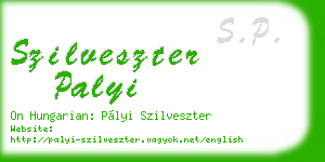 szilveszter palyi business card