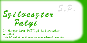 szilveszter palyi business card